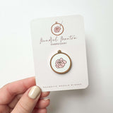 Magnetic Needle Minder - Floral Embroidery Hoop