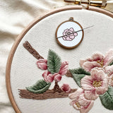 Magnetic Needle Minder - Floral Embroidery Hoop