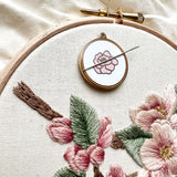Magnetic Needle Minder - Floral Embroidery Hoop
