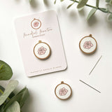 Magnetic Needle Minder - Floral Embroidery Hoop
