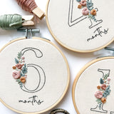 Floral Numbers Embroidery Patterns and Phrase Pack