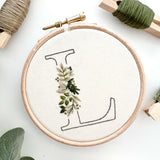Botanical Initial Embroidery Pattern (A-Z)
