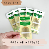 Clover Gold Eye Embroidery Needles - Size 3-9