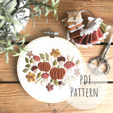 Pumpkin Falls Embroidery Pattern with Instructions || Digital Download