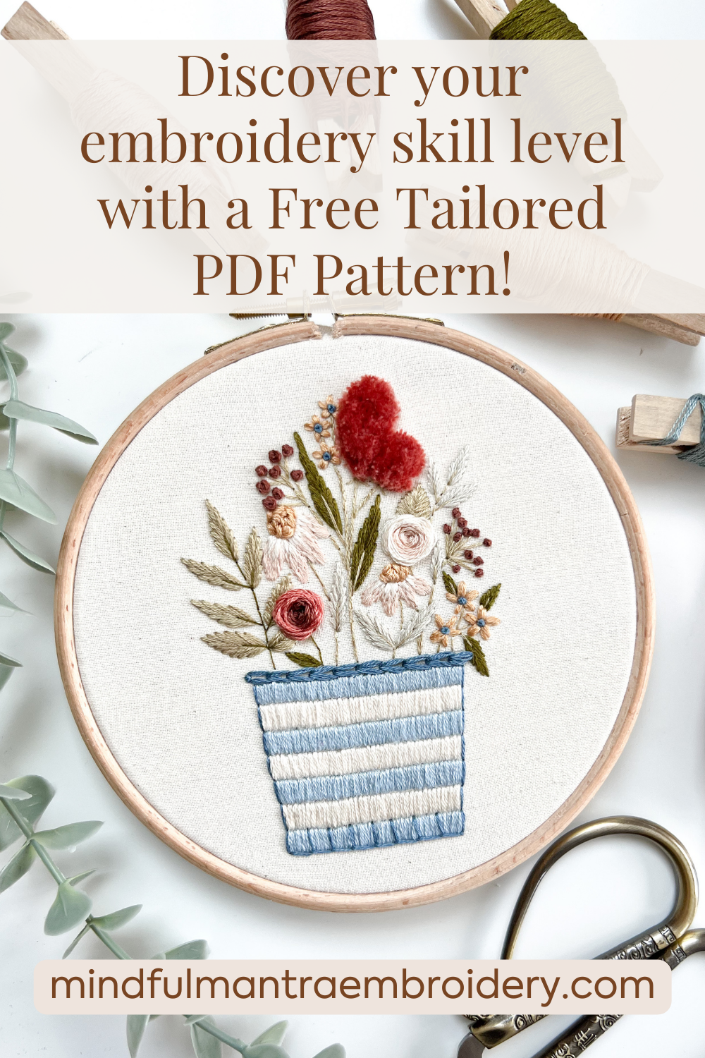 Discover your embroidery skill level with a Free Tailored PDF Pattern!