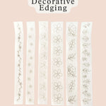 A collection of 'Decorative Edging' embroidery patterns