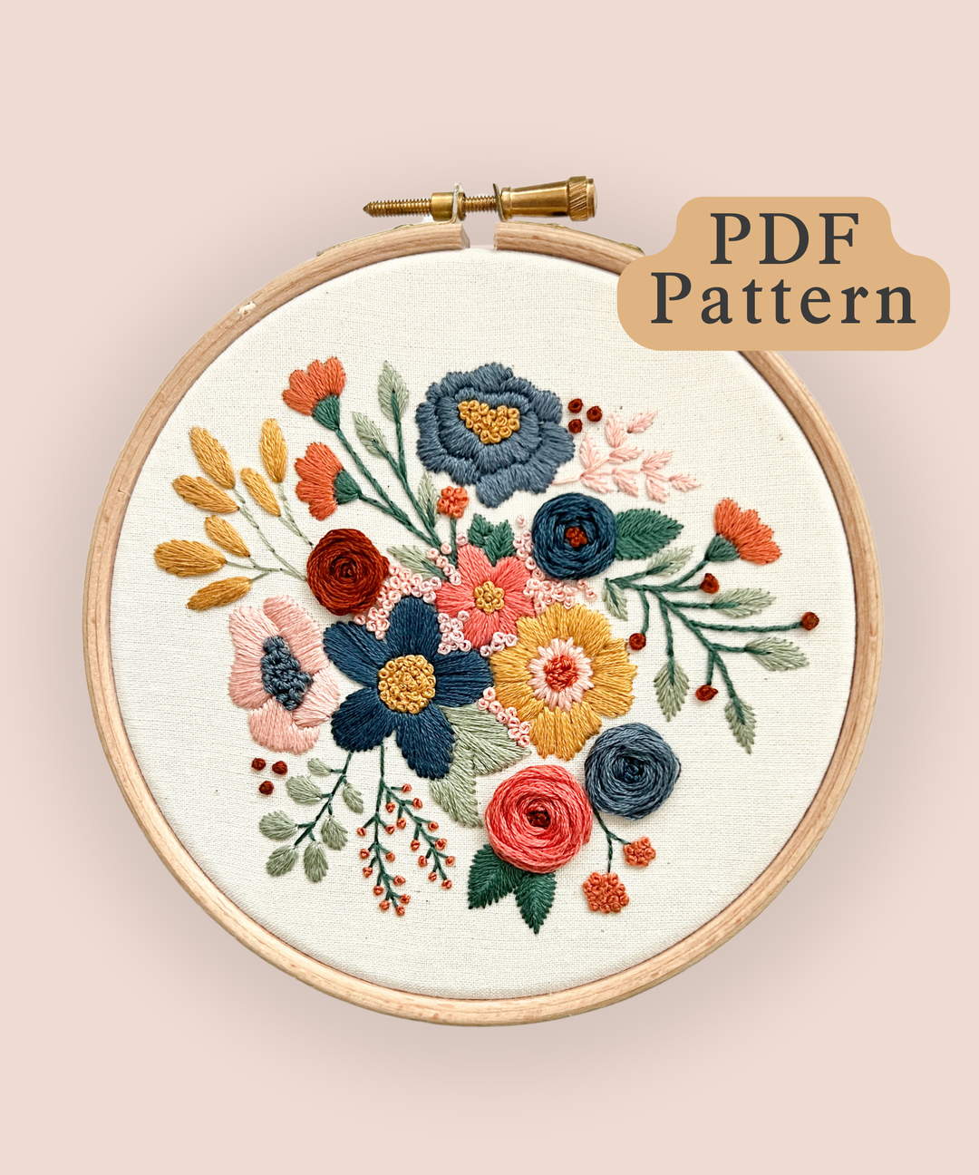 Blooming Beauty Embroidery Pattern – Mindful Mantra Embroidery