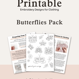 'Butterflies' Printable Stick and Stitch Embroidery Patterns