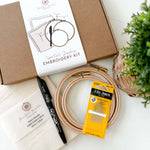 A box of high quality embroidery supplies to get started with embroidery