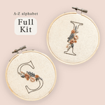 The floral initial embroidery kit