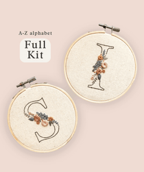 The floral initial embroidery kit