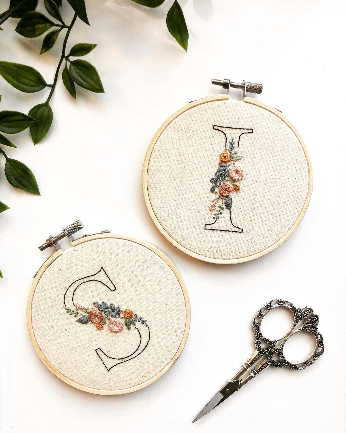 A-Z Embroidery Pattern | Floral Initials