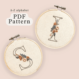 Floral Initial - A-Z Embroidery Patterns