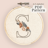 Floral Initial - A-Z Embroidery Patterns