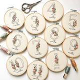 Floral Numbers Embroidery Patterns and Phrase Pack