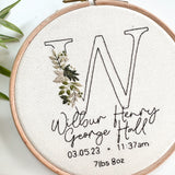 Botanical Initial Embroidery Pattern (A-Z)