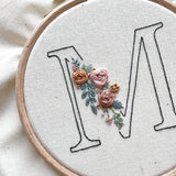 Floral Letters + Numbers Embroidery Pattern Bundle