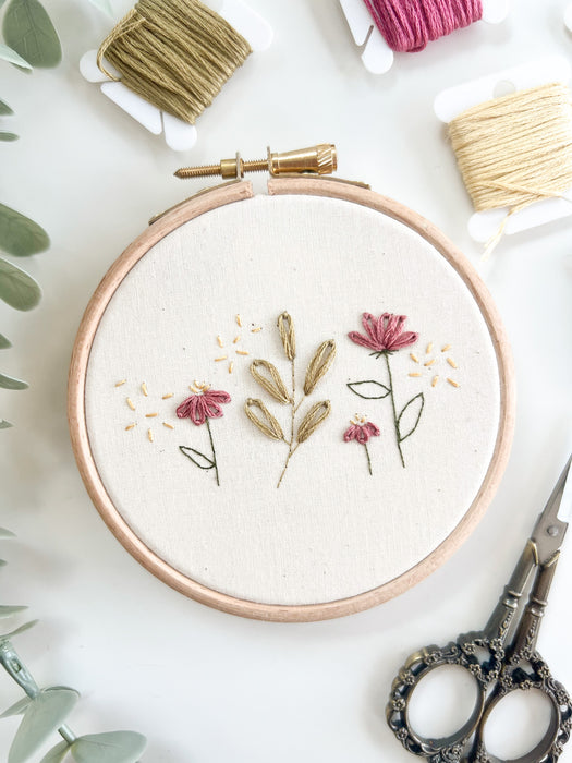 Floral Sprinkles Embroidery Kit with Instructions