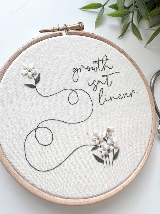 Growth Isn't Linear Embroidery Kit with Instructions