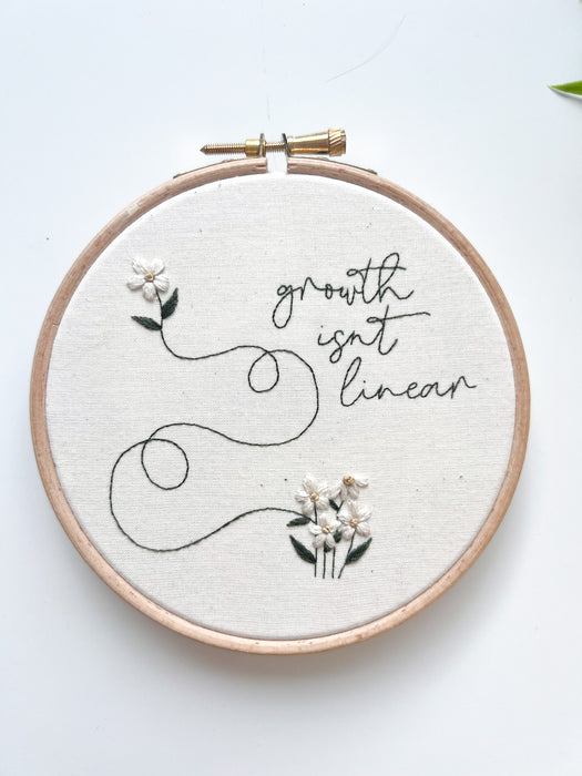 Growth Isn't Linear Embroidery Pattern with Instructions || Digital Download