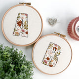 Floral-Filled Letters Embroidery Pattern Bundle