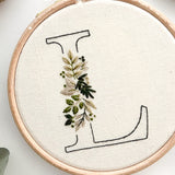 Botanical Initial Embroidery Pattern (A-Z)