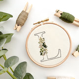 Botanical Initial Embroidery Kit