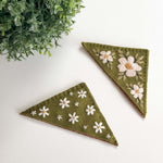 Felt bookmark embroidery kit featuring embroidered flowers and decorative patterns.