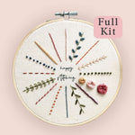 The stitch sampler included inside the Learn-To-Stitch Embroidery Kit