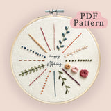 Learn-to-Stitch Embroidery Pattern with Instructions || Digital Download