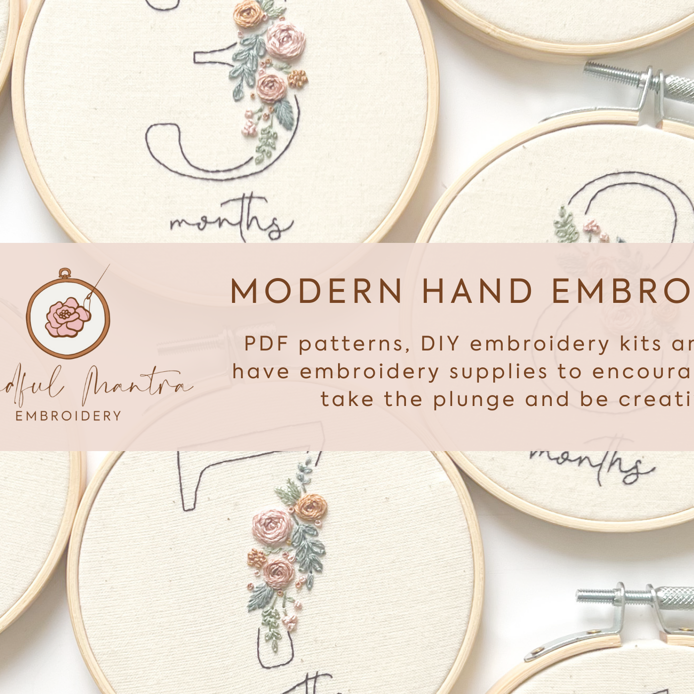 Beginner Embroidery Kit Embroidery Kit Floral embroidery design DIY craft  project