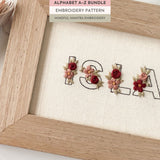 Mini Floral Alphabet Embroidery Pattern (A-Z)