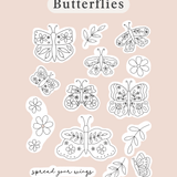 'Butterflies' Printable Stick and Stitch Embroidery Patterns
