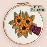 Sunflower Bouquet Embroidery Pattern