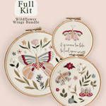 Butterfly embroidery kit featuring 3 patterns