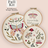 Butterfly embroidery kit featuring 3 patterns