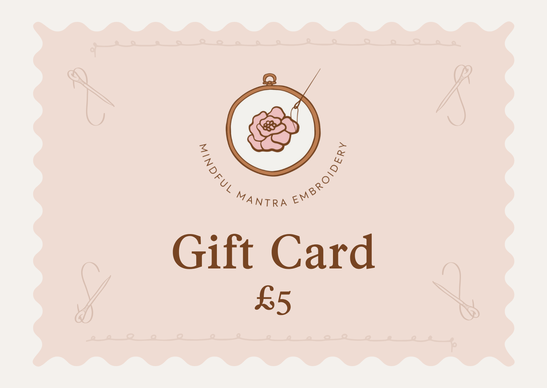 Mindful Mantra Embroidery Gift Card