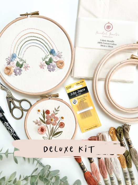Beginner Embroidery Kit - Deluxe Kit