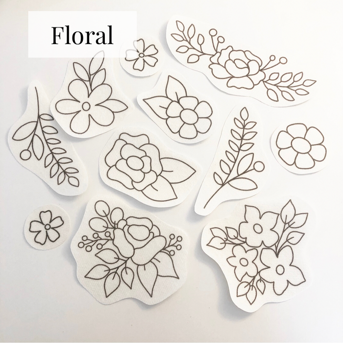 Stickr 12 Washable Embroidery Stickers Floral Embroidery Stick & Stitch  Patches Stickers Embroidery Patterns for Beginners -  Norway