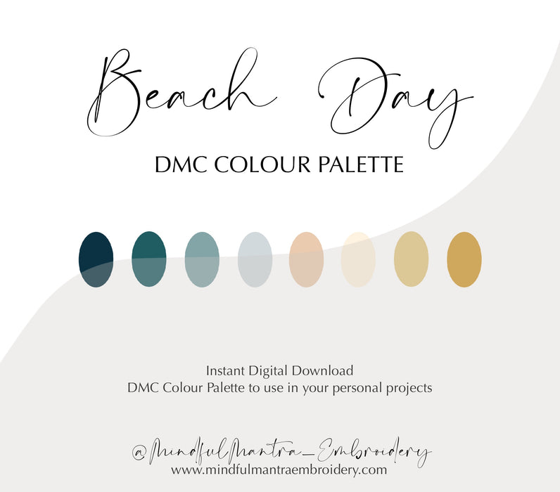 Beach Day DMC Colour Palette || Digital Download