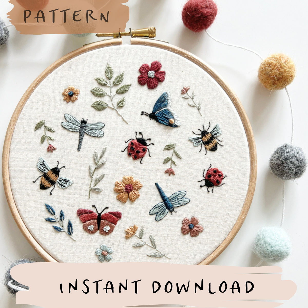 Rose Wreath Hand Embroidery Pattern Welcome PDF Pattern -  Israel