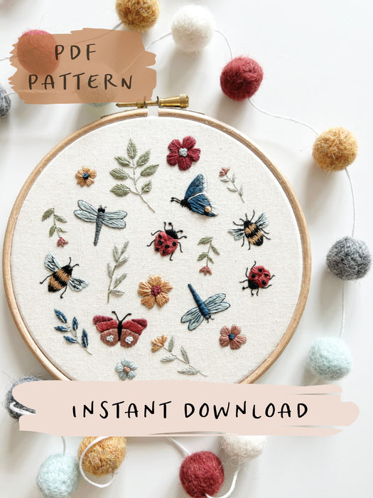 Bugs Life Embroidery Pattern with Instructions