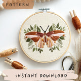 Butterfly Embroidery Pattern with Instructions || Digital Download