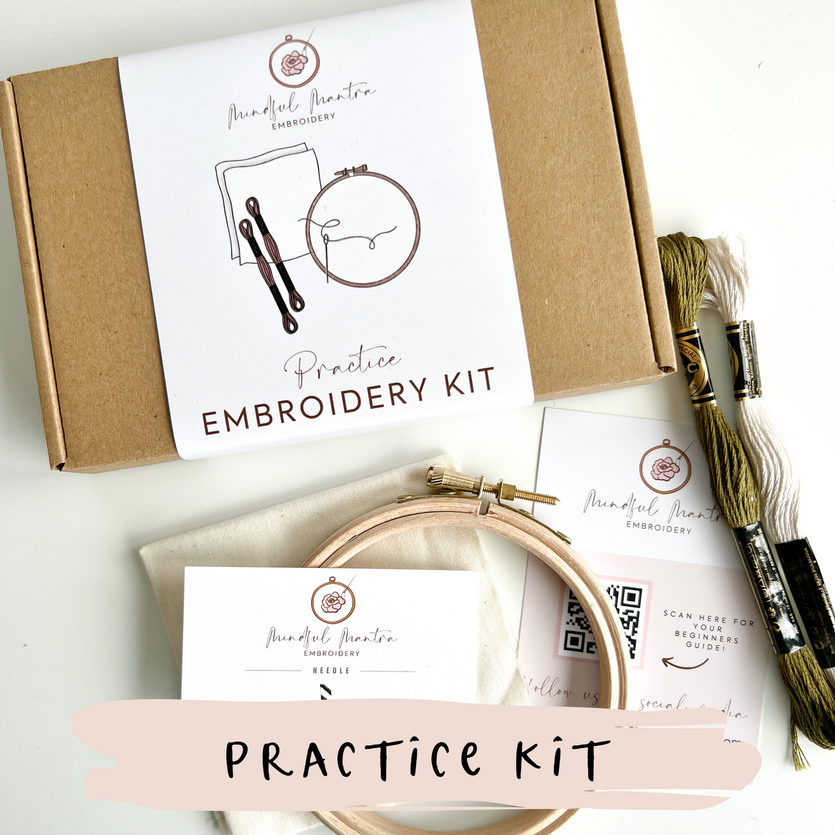Learn-to-Stitch Embroidery Kit– Mindful Mantra Embroidery