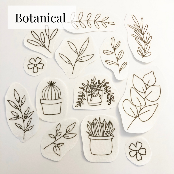 Stick and Stitch Embroidery Patterns, Water Soluble Patterns for Clothing,  Stick on Floral Embroidery Designs, Botanical Embroidery Patterns -   Israel