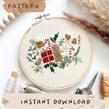 Christmas Falls Embroidery Pattern with Instructions || Digital Download