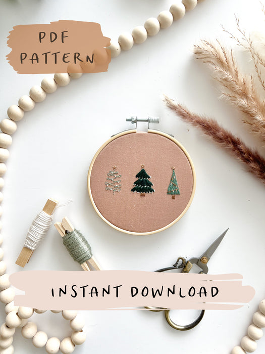 O'Christmas Tree Embroidery Pattern with YouTube Tutorial || Digital Download