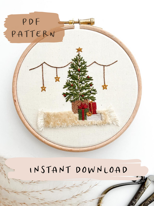 Cosy Christmas Embroidery Pattern with Instructions || Digital Download