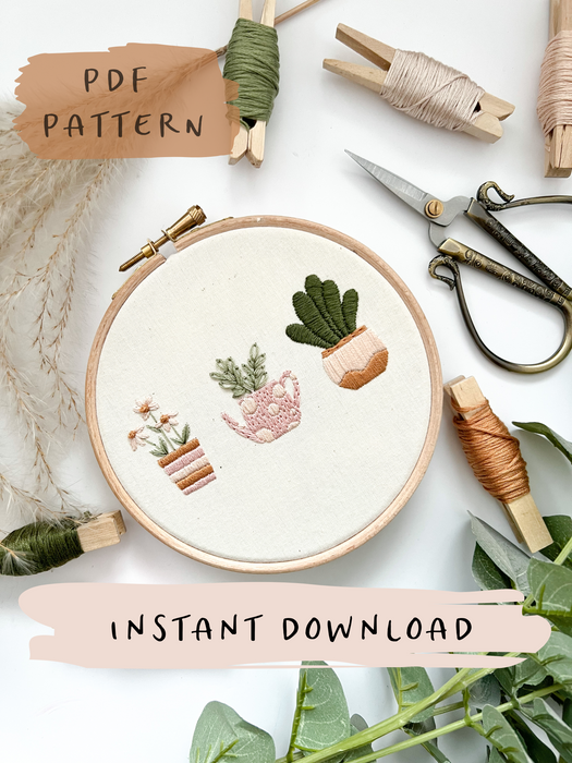 Plant Love Embroidery Pattern with Instructions || Digital Download