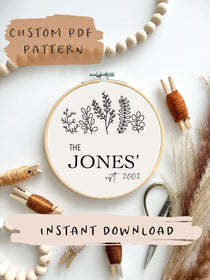 A personalised Anniversary PDF Pattern available as a digital download